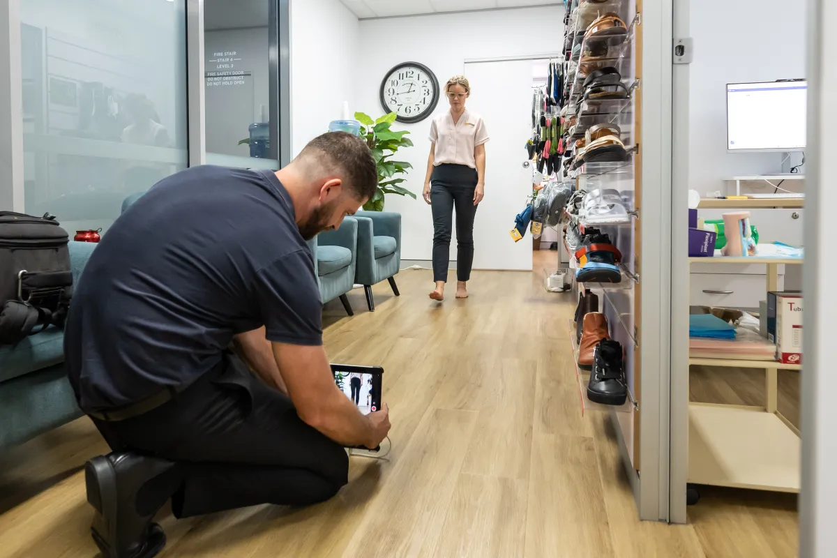 Video gait analysis at the Bli Bli podiatry clinic